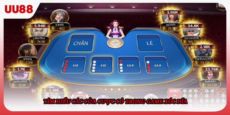 Tìm hiểu các cửa cược có trong game Xóc đĩa